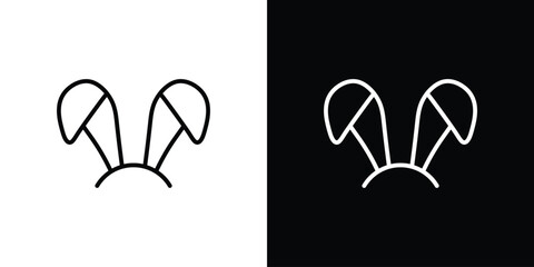 Bunny ear icon in black. flat graphic vector icon
