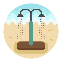 Summer beach pool shower icon. Summer. Vacation