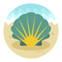 Seashell vector icon. Summer. Vacation