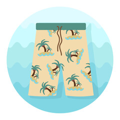 Men Beach Shorts icon. Summer. Vacation