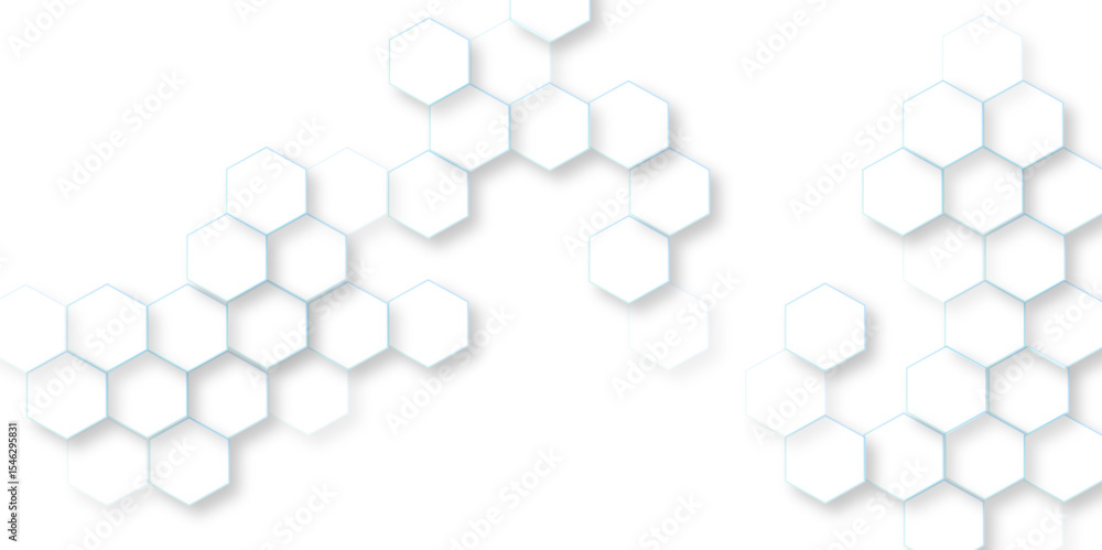 Canvas Prints abstract honeycomb mosaic white background, group of hexagons are arranged in rows, abstract geometr