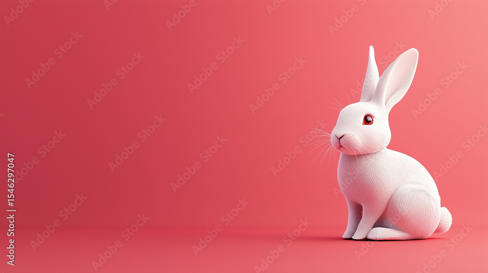 Poster minimalist international rabbit day flat lay banner with soft gold to warm maroon gradient backgroun