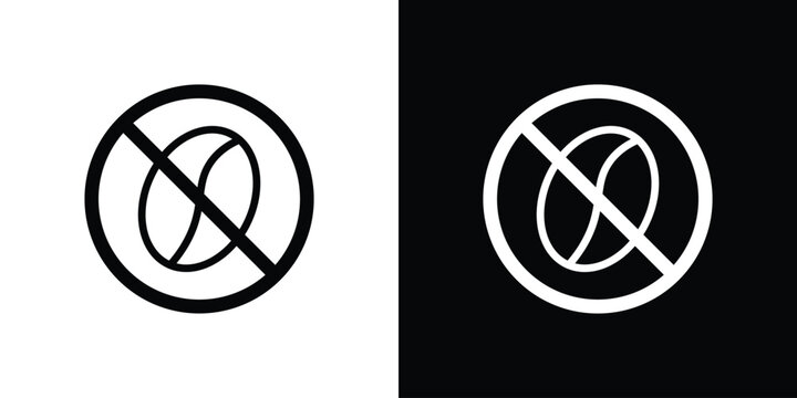 Caffeine free icon in black. flat graphic vector icon
