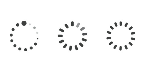 Loading icon set. Download or Upload. Collection of simple web download. Vector illustration.
