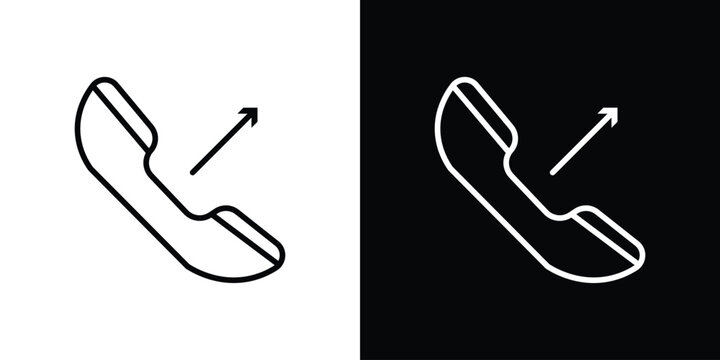 Call outgoing icon in black. flat graphic vector icon