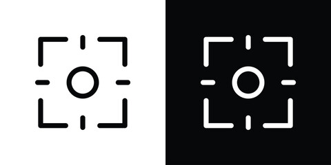Camera focus frame icon in black. flat graphic vector icon