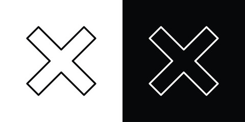 Obraz premium Cancel icon in black. flat graphic vector icon