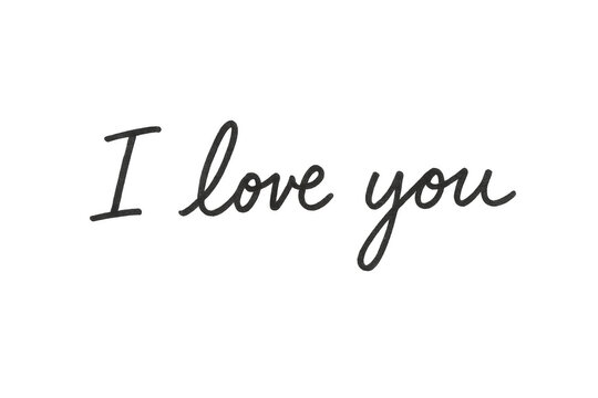 Elegant cursive script conveying romantic emotions, transparent background, ideal for love-themed designs and valentine's day greeting cards