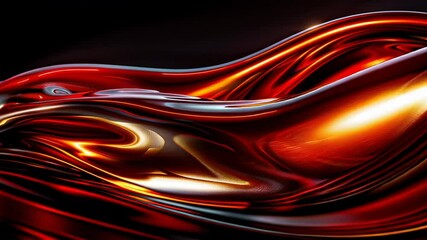 Red liquid metal morphing, flowing across reflective black surface, creating dynamic metallic transformation with mesmerizing abstract visual effect, metallic liquid - Powered by Adobe