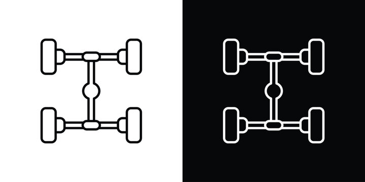 car axle icon in black. flat graphic vector icon