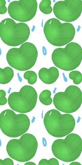Seamless Pattern of Floating Lily Pads and Water Drops