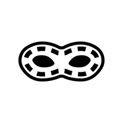 Black and White Mask Icon Symbolizing Mystery and Imagination