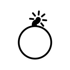 Icon Depicting a Cartoon Style Bomb with Burning Fuse
