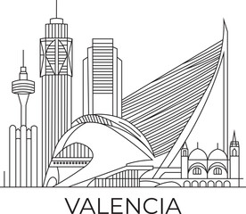 Valencia City Line Draw Simple Minimalist