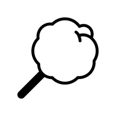 Minimalist Icon of Cotton Candy on a Stick