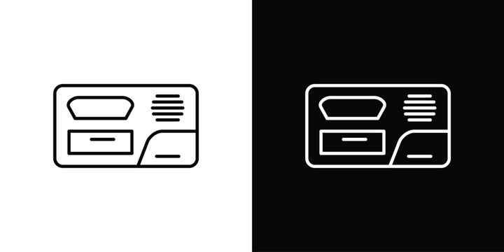 car glove compartment icon in black. flat graphic vector icon