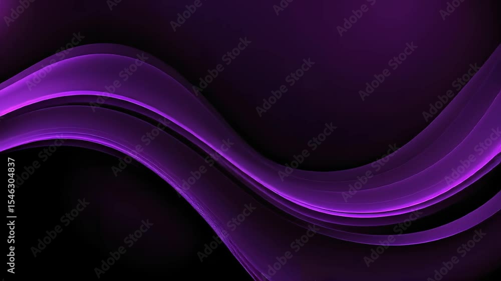 Poster abstract flowing purple waves on a dark background creating a calm atmosphere