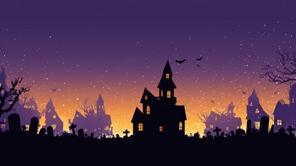 Fototapeta premium Digital Halloween banner template with empty center for custom product or promotion
