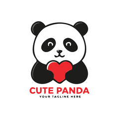 panda with heart