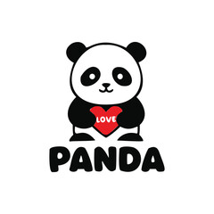 panda bear with a heart