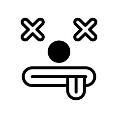Black And White Dead Face Icon Depicting Humor and Cartoons