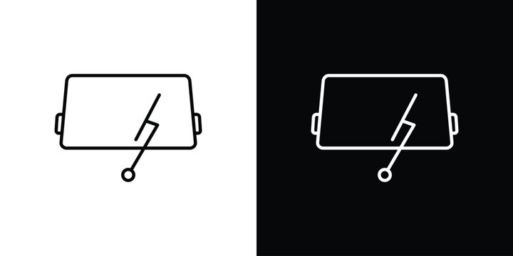 car windscreen icon in black. flat graphic vector icon