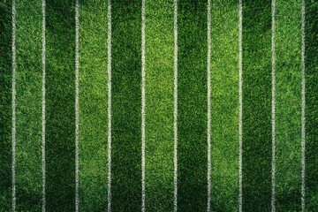 Aerial view of green grass field with multiple white lines