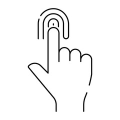 fingerprint icon, simple design, vector illustration