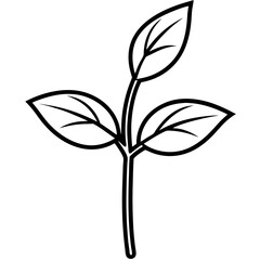 Tiny Seedling Outline Vector