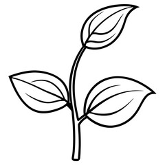 Tiny Seedling Outline Vector