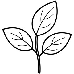 Tiny Seedling Outline Vector