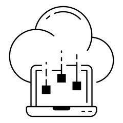 laptop icon, simple design, vector illustration