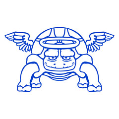 Turtle angel heaven wings halo flying holy funny Isolated Vector Graphic Design Illustration
