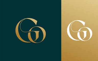 Obraz premium Initial letter GO OG logo design vector illustration for couple, wedding, and business