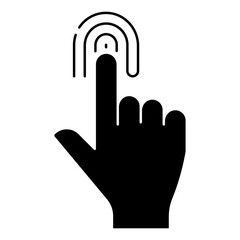 fingerprint icon, simple design, vector illustration