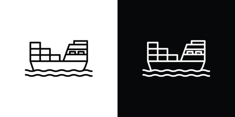 Cargo ship icon in black. flat graphic vector icon © Vince