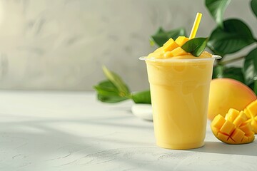 High Definition Image of Jus Mangga Yoghurt or Yoghurt Mango Ice Juice