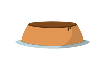 Pudding on plate icon. Vector.