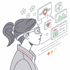 Smart AR Glasses Tech Icon - Vector Design