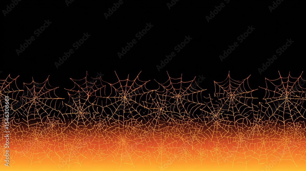 Poster halloween-themed gradient background with black to orange fade and subtle web textures