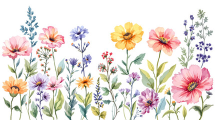 Obraz premium spring flowers on white background