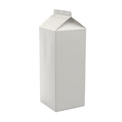 A plain white milk carton, typically used for storing and selling milk or similar beverages.