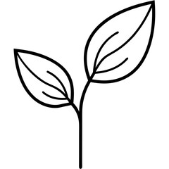 Twin Leaf Line Art