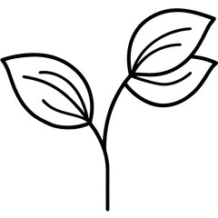Twin Leaf Line Art