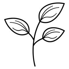 Twin Leaf Line Art
