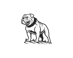 Aggressive Bulldog Mascot Vector  Fierce Guard Dog Logo for Sports Teams, Security Brands, and Tattoo Art