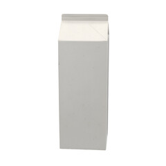 A plain white milk carton, typically used for packaging dairy products.