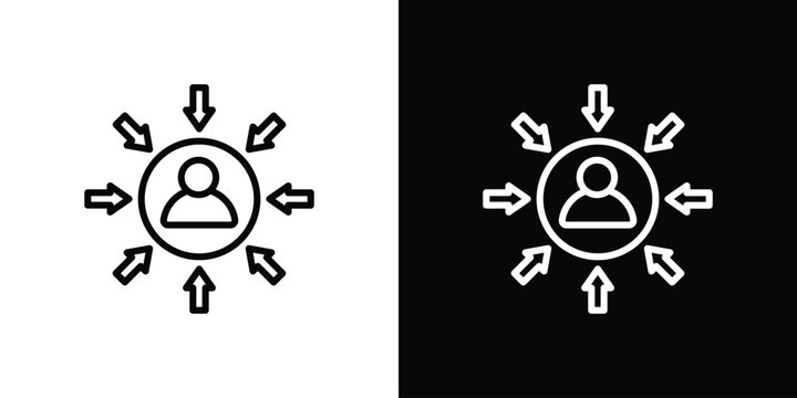 Centric consumer icon in black. flat graphic vector icon