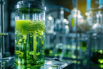 Sharp Image of Photobioreactor in Lab for Algae Fuel and Biofuel Research