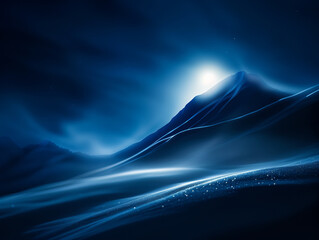 Majestic ridge glowing under moonlight invites ascent through serene landscape
